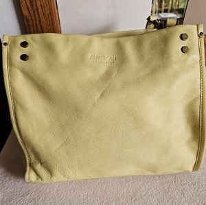 American Leather Co. Lenox Triple Entry Satchel - Pale Yellow